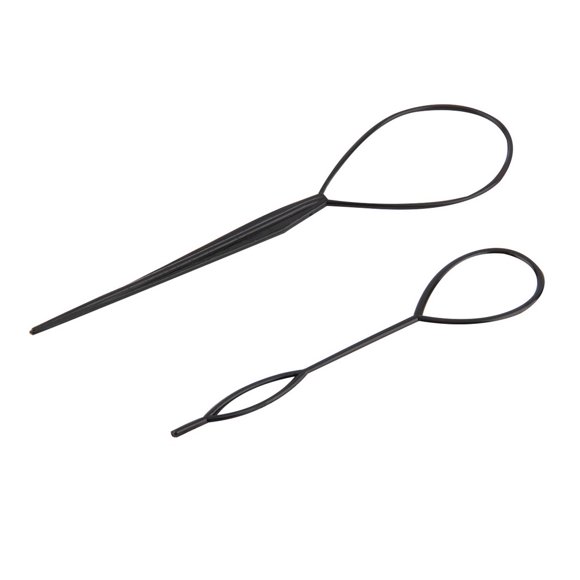 LAMODE New Arrival 2 pcs Ponytail Creator Plastic Loop Styling Tools Black Pony topsy Tail Clip Hair Braid Maker Styling Tool Salon Worldwide