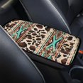 thumbnail image 3 of Renewold Auto Center Console Pad, Easy to Install Armrest Cover, Car Accessories Fit Most Vehicles SUV Truck Van Sedans, American Tribal Brown Cow Print Retro, 3 of 5