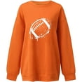 thumbnail image 4 of EQWLJWE Chandail Surdimensionné pour Jour de Match Femmes, Imprimé Léopard de Football, Chandail à Manches Longues, Col Rond, Décontracté, Vêtements Tendance 2023 d'Automne, Tenues pour Jour de Match, 4 of 5