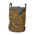 thumbnail image 1 of Abstract Laundry Bag, Butterfly Wing Inspired Pattern Prehistoric Camouflage Style Simple, Basket with Handles Drawstring Closure for Laundromats, 13" x 19", Black Orange and White, by Ambesonne, 1 of 4