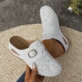 thumbnail image 5 of Pandaie Closed Toe Clogs for Women Arch Support Wedge Platform Slip on Mules Hollow out Orthopedic Slides Sandals Backless Casual Walking Shoes White Size 6.5, 5 of 7