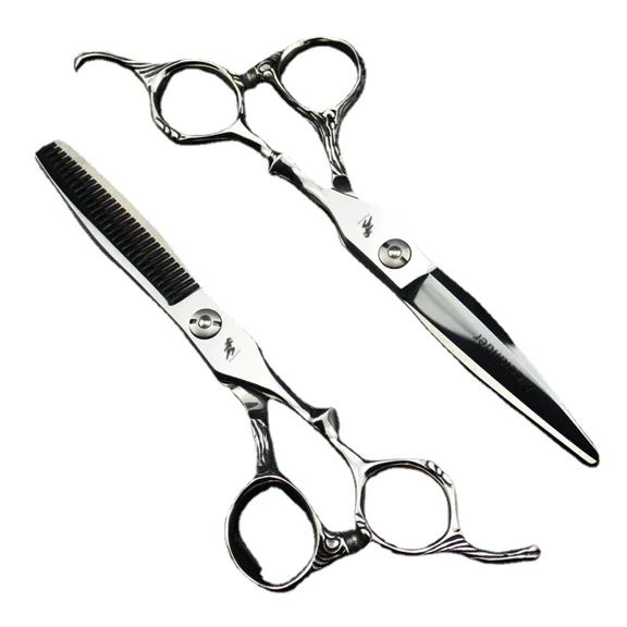 2pcs Barber Hair Scissors 6 inch Professional Hairdressing Scissors With Japan Sink Screw Hair Cutting Thinning Scissors
