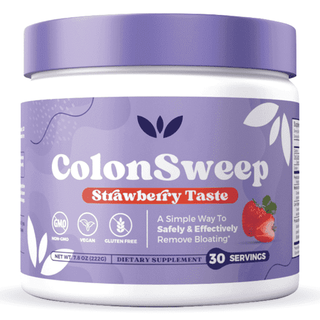 ColonSweep Psyllium Husk Powder - Vegan Gut Cleanse for Relief - 30 Gluten-Free Fibre Servings Supplement for Constipation and Bloating Relief