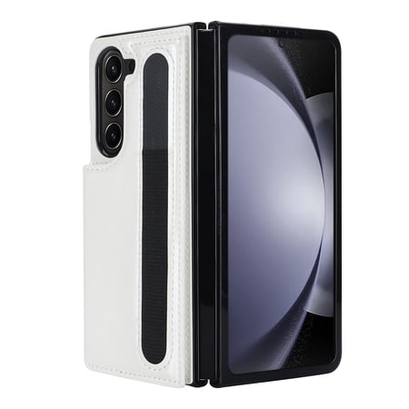 Dteck for Samsung Galaxy Z Fold 3 Wallet Case With S Pen Holder Magnetic PU Leather Folding Phone Cover for Men Women RFID Blocking Card Slot Case Flip Cover for Galaxy Z Fold 3 5G White