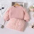 thumbnail image 2 of PENGXIANG Ensemble de Jupe en Peluche Rose à Manches Longues et Col Rond pour Filles, 2 of 8
