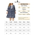 thumbnail image 6 of Agnes Orinda Women's Plus Size V Neck 3/4 Sleeves Lace Floral Loose Fit Babydoll Dresses 2X Navy Blue, 6 of 6