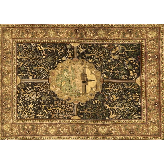 Ahgly Company Indoor Rectangle Persian Brown Traditional Area Rugs, 4' x 6'