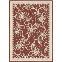 SAFAVIEH Martha Stewart Fountain Swirl Floral Area Rug, Red/Ivory, 5'3" x 7'6"