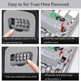 thumbnail image 4 of KEINXS Key Lock Box Wall Mounted  Portable Lock Box for House Key  5 Key Capacity  Weatherproof Resettable Code House Key Safe Security Lock Box for Outside Realtors Garage Spare, 4 of 8