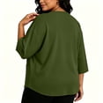 thumbnail image 4 of IUYRTFE Women's Plus Size V Neck 3/4 Sleeve Scrub Top with Pockets Relaxed Fit Casual Workwear Tunic, 4 of 6