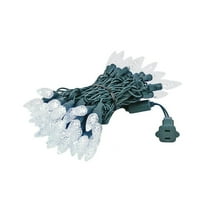 Novelty Lights Pure White True Twinkle (100% Twinkle) C6 LED Christmas String Lights 70 Strawberry Bulbs (Green Wire, 24 Feet)