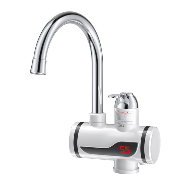 Grifo eléctrico con pantalla LED IPX4, grifo impermeable para lavabo, mezclador frío y caliente, calentador de agua de calentamiento rápido, rociador montado seguro de 220V/110V, entrada inferior Scienceny HA012236-03B