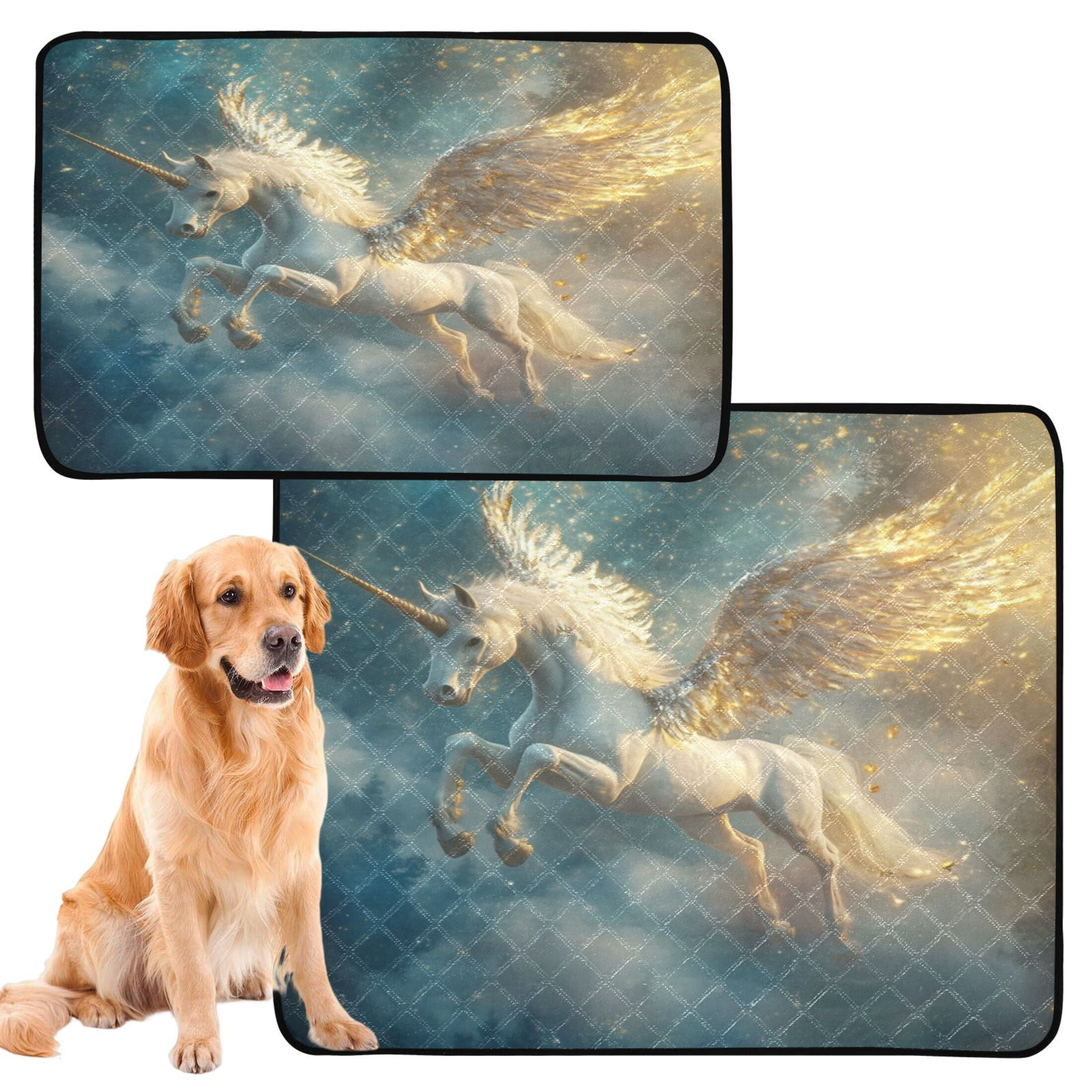 Qxltty Starry Sky Pegasus Cat litter Pads Pet Set of 3 Diaper Mats Center Anti-leakage Layer Absorbent Soft and Comfortable