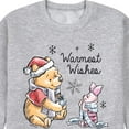 thumbnail image 3 of Disney Winnie The Pooh - Pooh & Piglet Warmest Wishes Christmas - Men's Crew Neck Fleece Pullover, 3 of 5