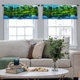 thumbnail image 4 of LALILO Kitchen Curtain Valance Art Oil Acrylic Artistic Rod Pocket Window Curtain 52"x 18" Set of 2, 4 of 5