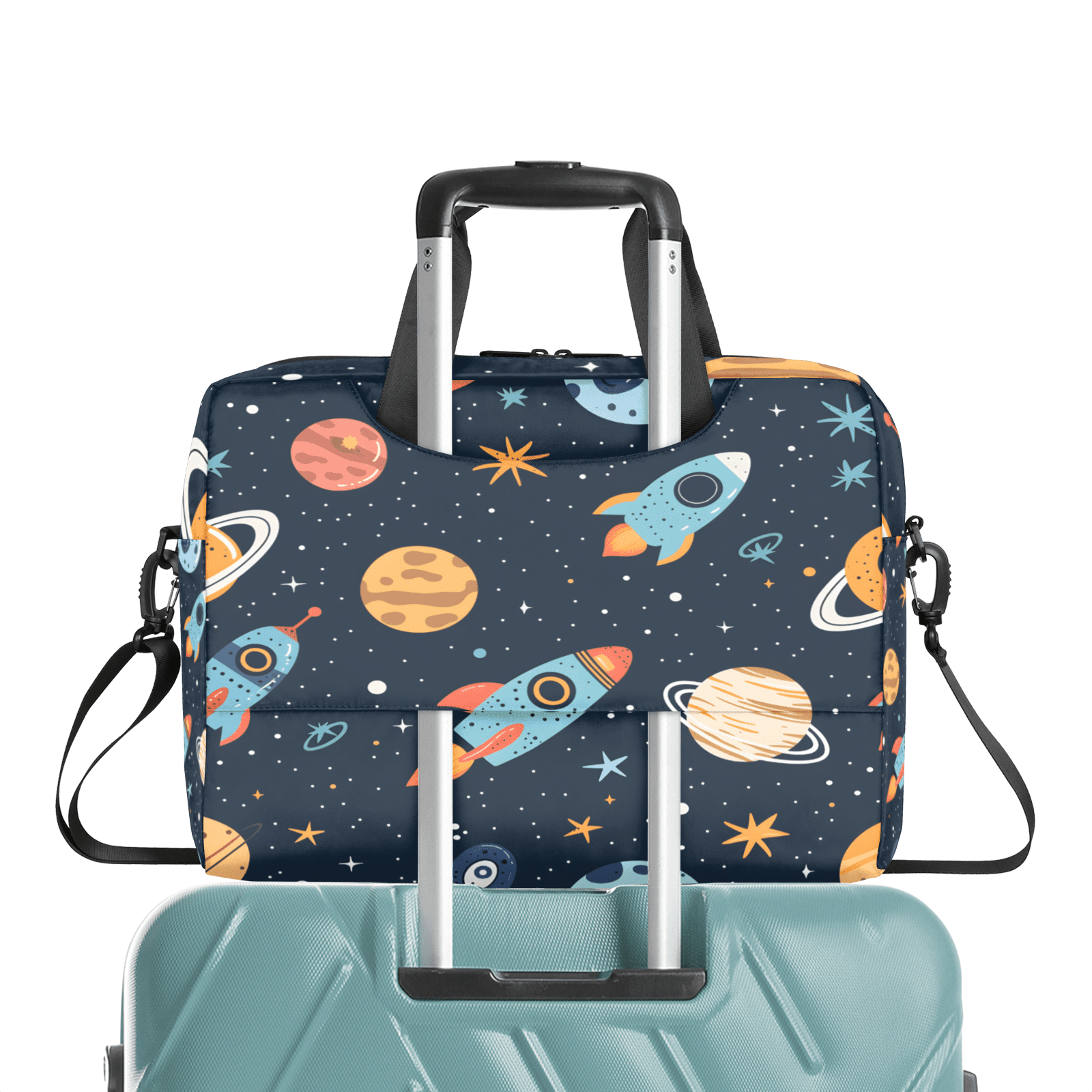 Herdesigns Cute Planet Laptop Bag for Women Men, Computer Case Briefcase Messenger Bags, 15-15.6 inch Laptop Sleeve Shoulder Bag