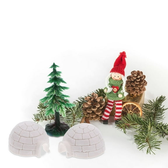WINOMO 1 Set Polar Bear Igloo Figurine Miniature Tree Decoration Plastic Indoor Display Assorted Color