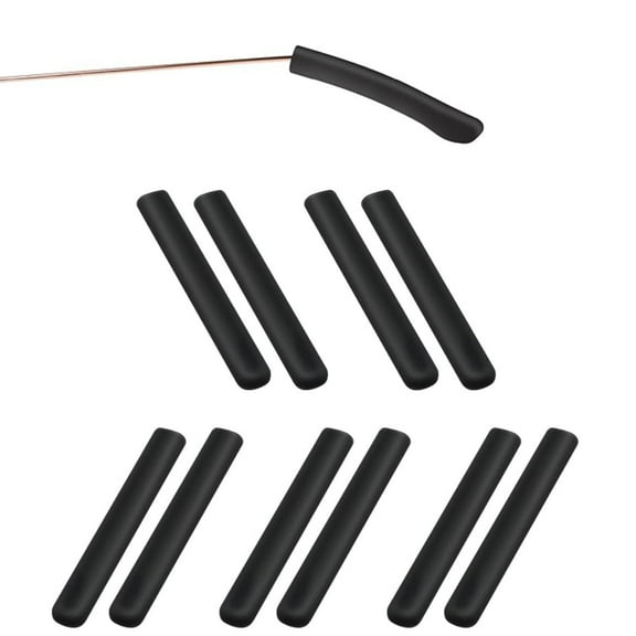 5 Pairs Silicone Glasses Ear Cushion,2.2x0.23In Eyewear Comfort Replacement Cushions,Black Eye Glasses Ear Cushion for Children,Adults