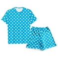 thumbnail image 1 of Girls Printed Short Sleeve Pajama Set with Button Front and Comfy Shorts for Playful Bedtime, 1 of 2