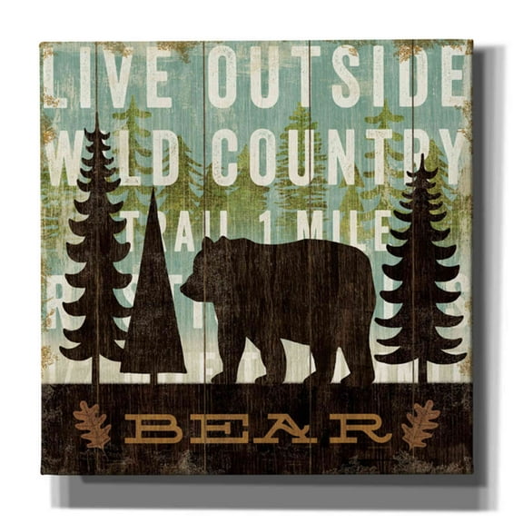 Epic Graffiti 'Simple Living Bear' by Michael Mullan, Canvas Wall Art, 26"x26"