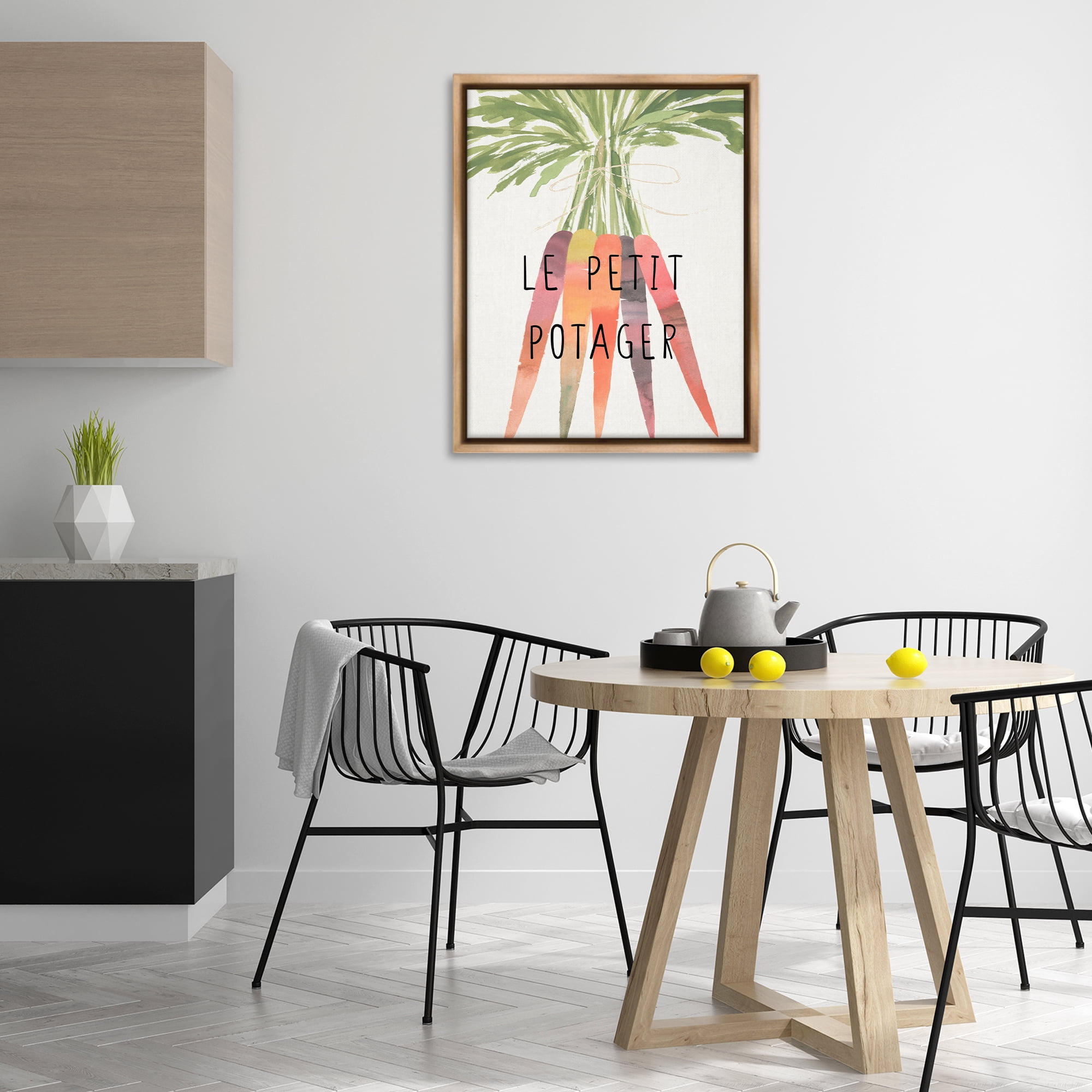 Stupell Industries Vegetable Garden Phrase Food & Beverage Painting Brown Floater Framed Canvas Art Print Wall Art, 25 x 31