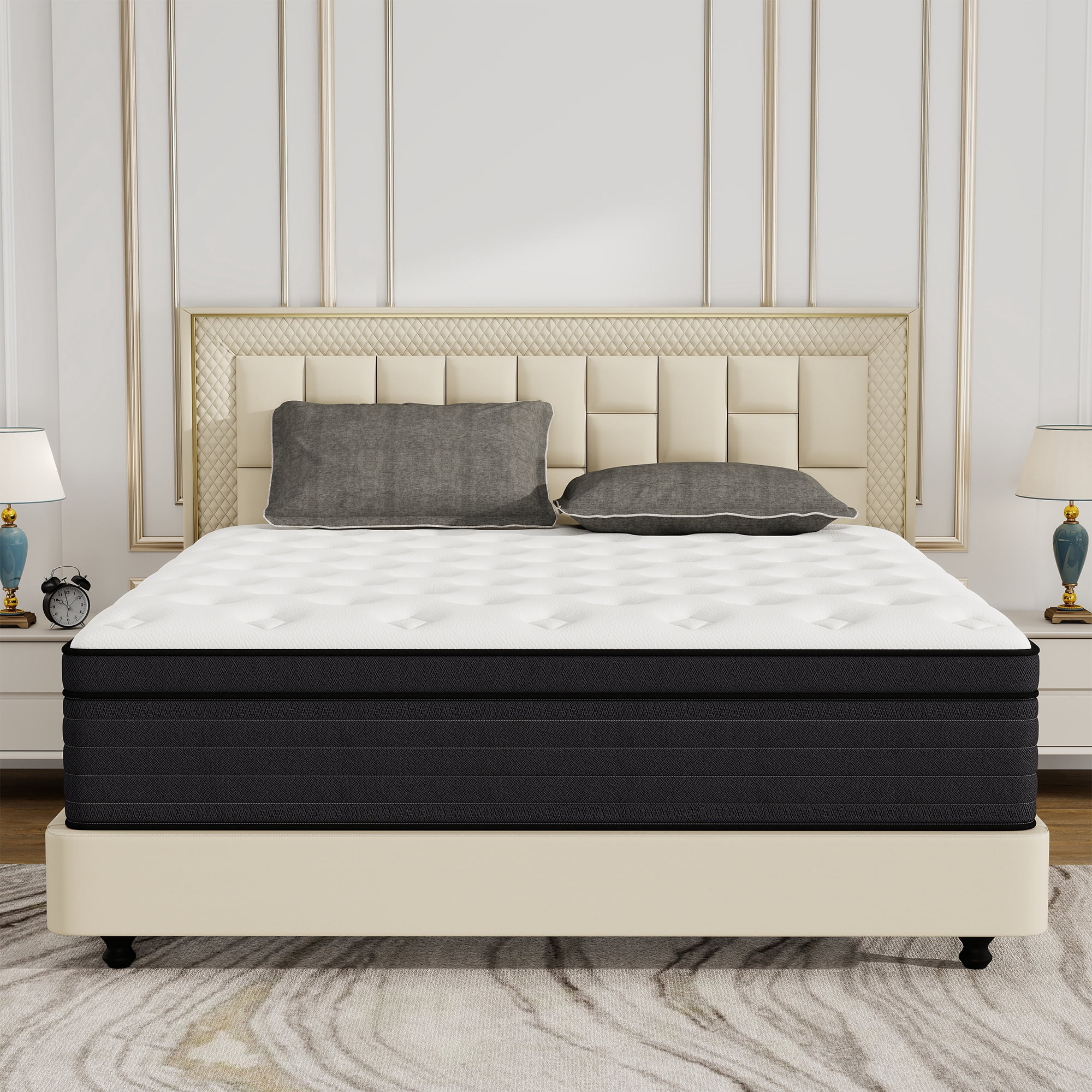 Yilicy 12 inch Queen Mattress, Gel Memory Foam & Spring Hybrid Medium Comfort Mattress in a Box,Adult