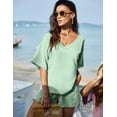 thumbnail image 5 of EKOUAER Pajamas 2 Piece V-Neck Lounge Sets Matching Outfits Shorts Sleepwear Loungewear Set with Pockets, 5 of 6