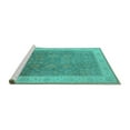 thumbnail image 2 of Ahgly Company Machine Washable Indoor Rectangle Oriental Turquoise Blue Traditional Area Rugs, 5' x 8', 2 of 4
