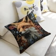 thumbnail image 5 of Fox flowers Linen toss pillowcase Decoration pillowcase Gift preferred 20x20" Cushion cover 2 set Sofa pillowcase Sofa bedroom living room car, 5 of 8