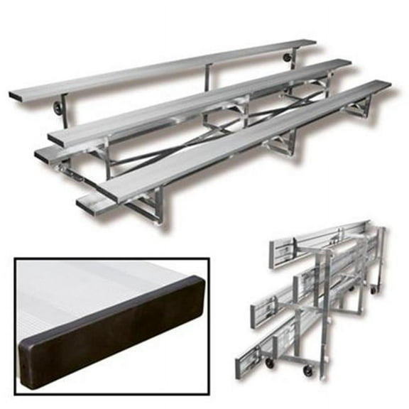 Sport Supply Group TR0315C 3 Row 15 ft. Tip N Roll Bleachers - Blue