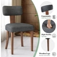 thumbnail image 6 of Merluxy Kitchen Chairs Set of 2, Modern Linen Chairs with Upholstered Curved Backrest & Seat, Hardwood Frame, Dark Grey, 6 of 6
