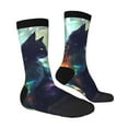 thumbnail image 2 of Goofa Cosmic Cat In Window Printed Men's Crew Socks, Soft Durable Breathable Moisture-Wicking with Odor Control Cotton socks, 2 of 9