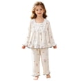 thumbnail image 3 of RMGVDSD Girls Clothes 2 Piece Set Soft Cartoon Print Girls Pajamas Long Sleeve Tops And Pants Suit Toddler Kids Sleepwear Comfort Loungewear 5-6 Years, 3 of 5
