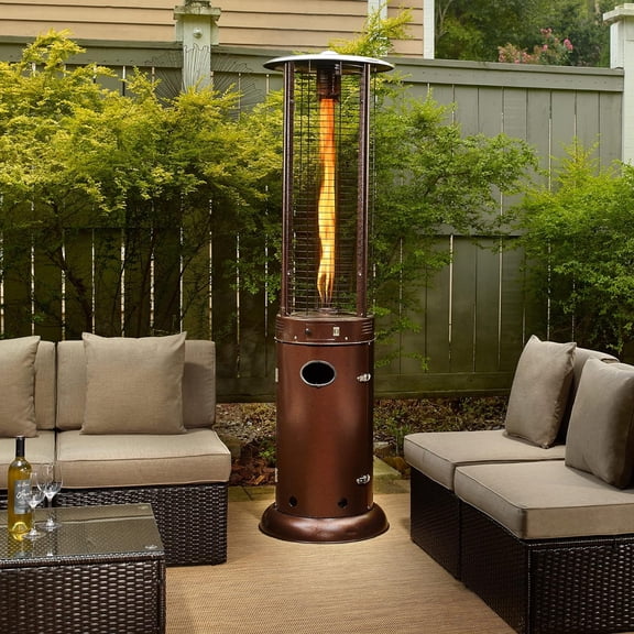 UNBRAND, BromoHeat Floor-Standing Outdoor Patio Heater, 41,000BTUs Gas Cylinder, Stainless Steel with Bronze Finish, Requires Propane