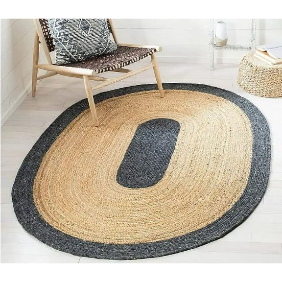Handmade Braided Natural Pure Jute Oval Shape Area Rugs ,Home Décor Rugs Size 2 x 3 Feet ( 60 cm x 90 cm )