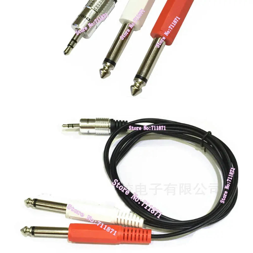 FOR 6FT one 3.5 Double 6.35 Male Audio Line 1/8 Stereo TRS to 1/4 Dual TS Neutrik REAN Audio Cable two 6.35 one 3.5 Audio Cord wire