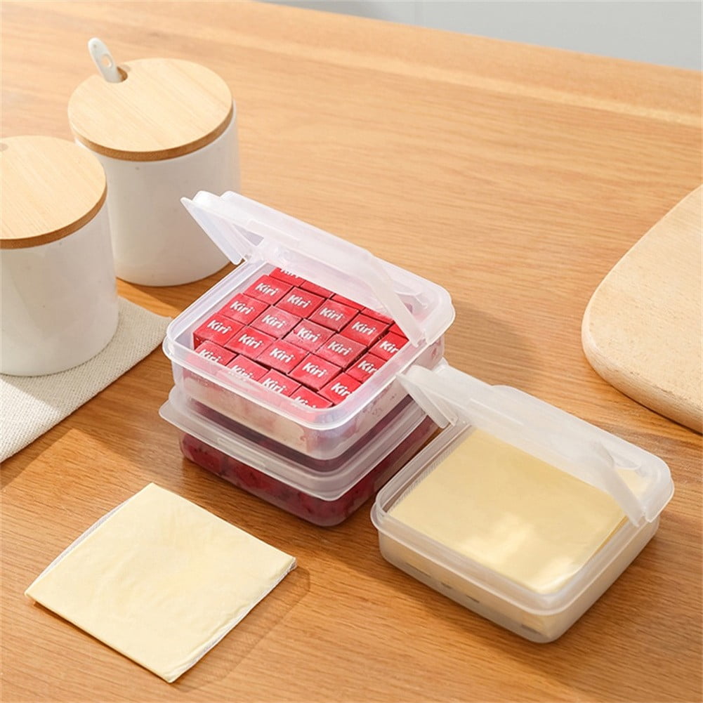 Milisten Cheese Storage for Fridge Plastic s With Flip Lids Bacon Keeper  Airtight Keep Cheese Fresh Delicious Cheese Container Clear Food Storage