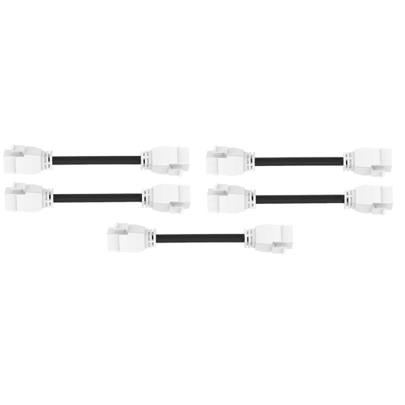 RiteAV - HDMI Female-Female Pigtail Extension Cable Coupler Keystone Dongle Jack White/White (5 Pack)