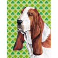 thumbnail image 1 of SC9292GF 15 x 15 Po. Drapeau Taille Jardin Basset Hound St. Patricks Day Trèfle, 1 of 3