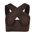 thumbnail image 6 of DondPO Womens Tank Tops,Going Out Tops Vest Tank Top Women's Solid Crisscross Out Crop Tops Cut Wrap Women's Blouse Crop Tops,Halter Tops, Items,Brown XL, 6 of 9