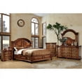 thumbnail image 3 of Furniture of America Charles Solid Wood Queen Panel Bed in Tobacco Oak, 3 of 3