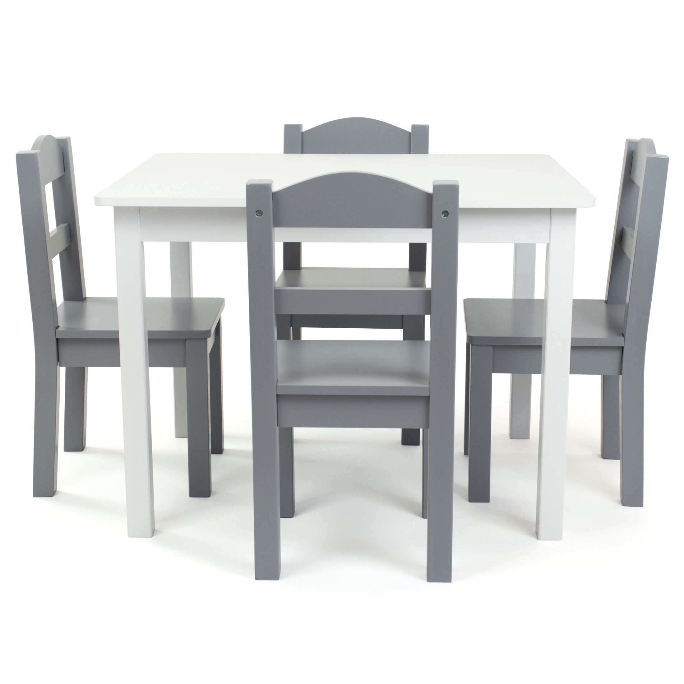Humble Crew Inspire Kids Classic 5-Piece Lightweight, Multifunction, Portable Activity Table and Chair Set, Grey/White