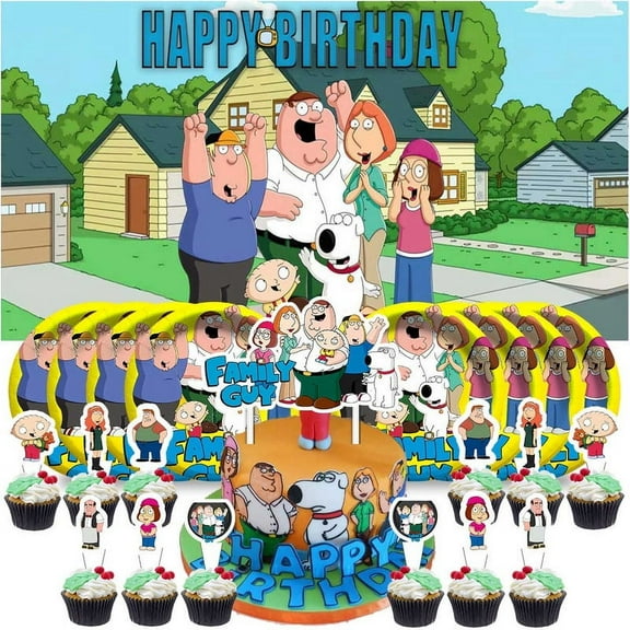 Family Guy Party Supplies Decor Decorations Plates Movie Cake Topper Backdrop Background Banner
