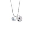 thumbnail image 2 of Delight Jewelry Silvertone Little Bird Initial - B - Silvertone Script Initial Disc - A - Charm Necklace, 20"+3", 2 of 4