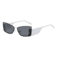 thumbnail image 4 of Gafas de sol rectangulares para mujer a la moda, montura , gafas de conducción s Blanco Yuyangstore Gafas de sol de moda, 4 of 8