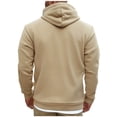 thumbnail image 4 of YLSDY Fashion Men's Fashion Athletic Hoodies Casual Long Sleeve Pullover Tops Drawstring Big and Tall Sport Sweatshirt with Pockets Khaki L, 4 of 7