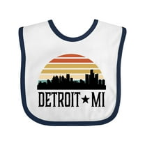 Inktastic Detroit Michigan Skyline Retro Boys or Girls Baby Bib