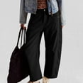 thumbnail image 6 of Trendy Women's Corduroy Jeans Cropped Wide Leg Mid-Rise Elastic Waist Fall Pants, 6 of 9
