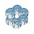 thumbnail image 7 of 15 Inch Round Placemats Set of 6, Blue Christmas Non Slip Heat Insulation PP Table Mats, Snowman Xmas Tree Snowflake Elk Winter Washable Place Mats for Kitchen Dining Party Table Decor, 7 of 7