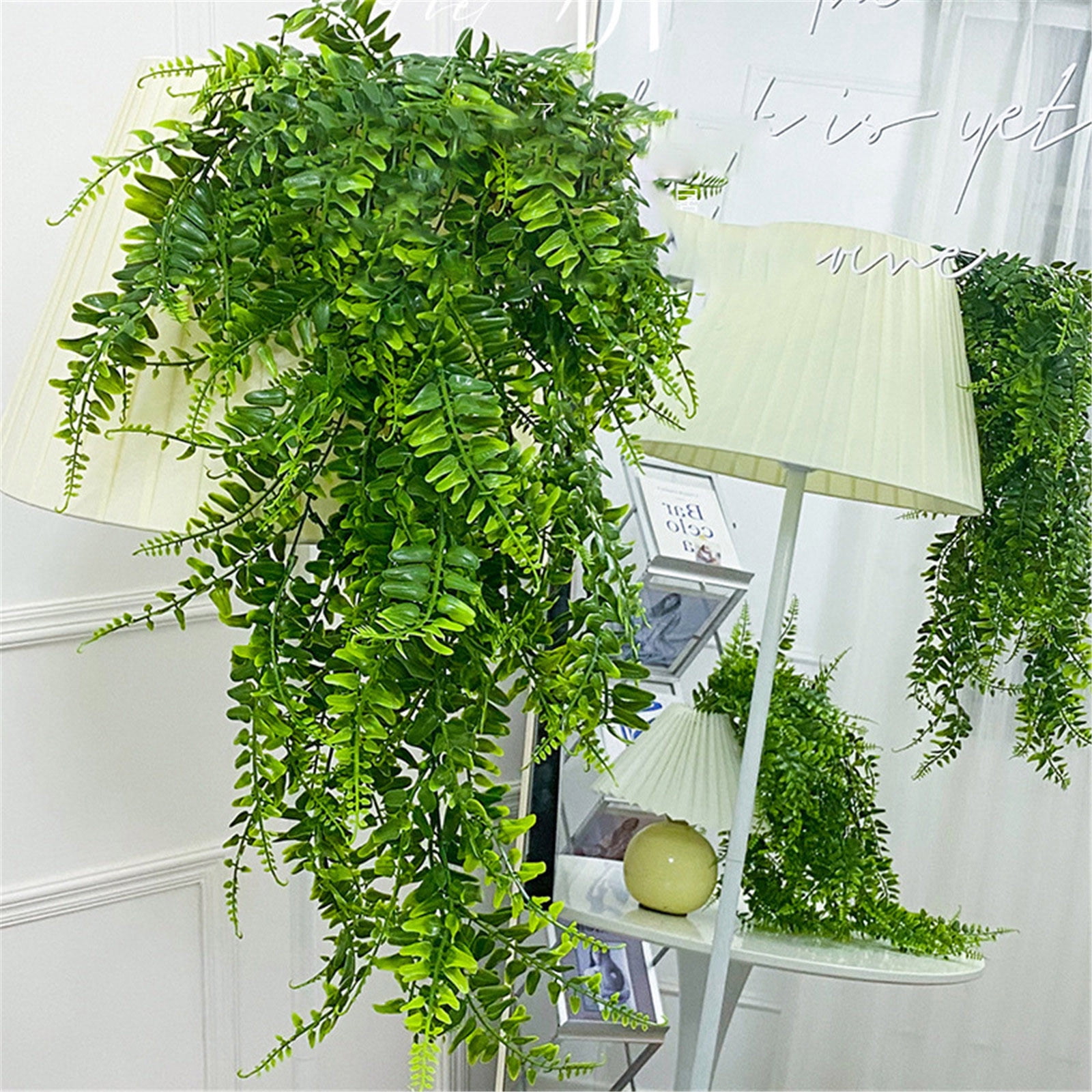 Artificial Boston Ferns, 2025 Fake Fern Artificial Hanging Ferns Outdoor Faux Hanging Greenery Plant Indoor UV Resistant Plastic Plants for Wall, Wedding Party, Holiday Decor,